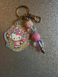 Hello Kitty Cherry Blossom Keychain with Pink Wand Charm