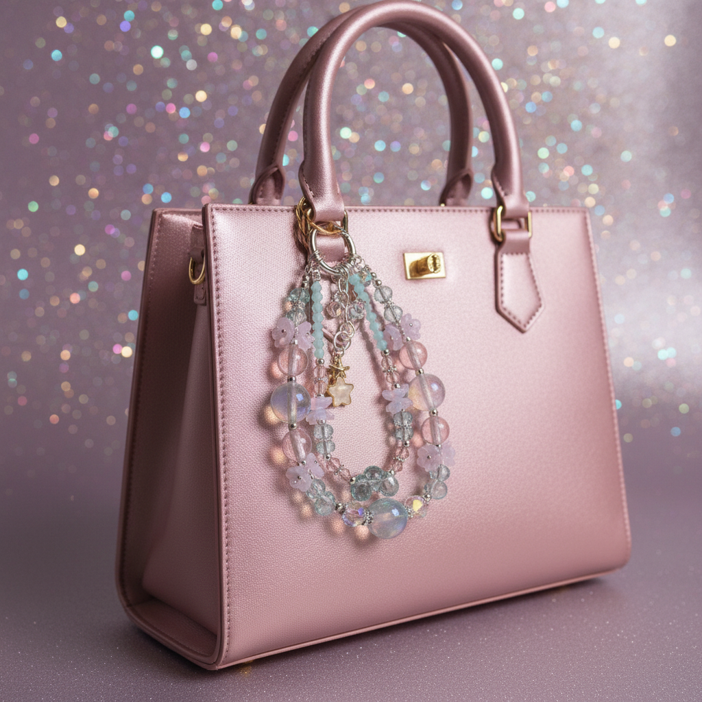 Celestial Beaded Charm on Handbag