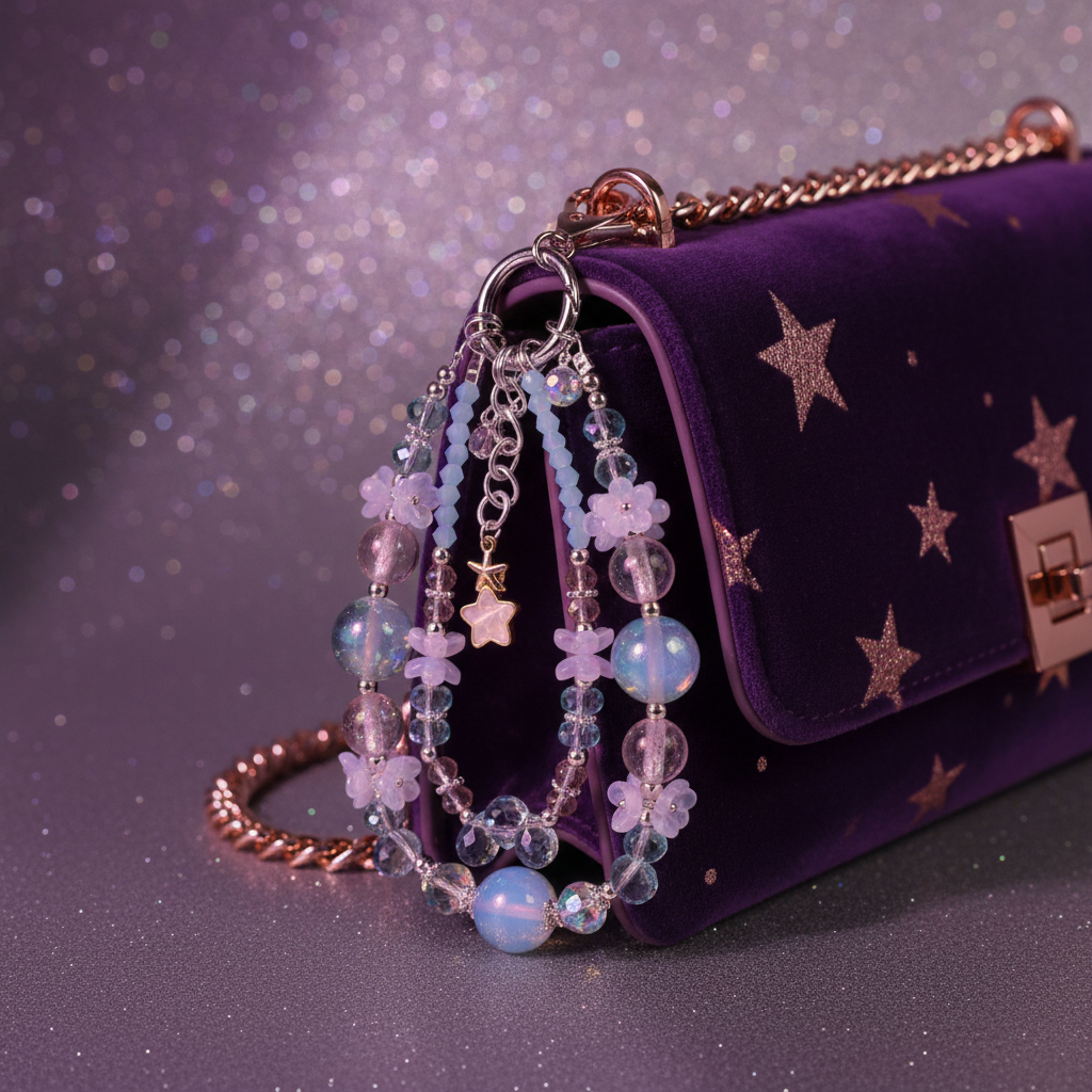 Celestial Beaded Charm on Purse