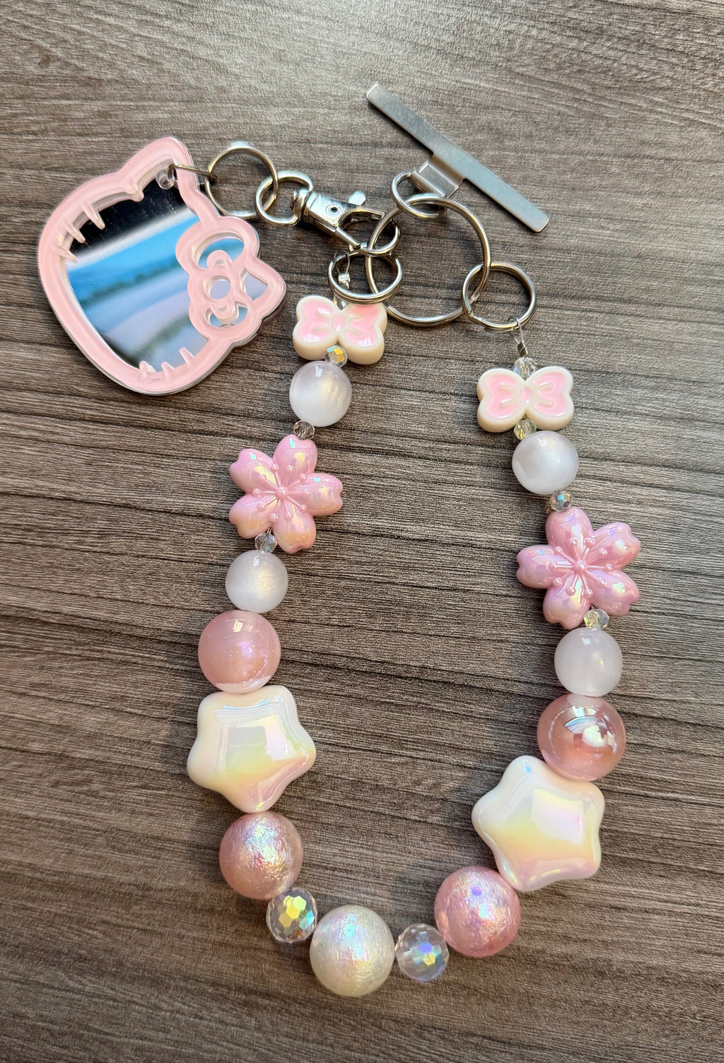 Pastel Pink Kitty-Inspired Phone, Bag or Key Charm/Chain