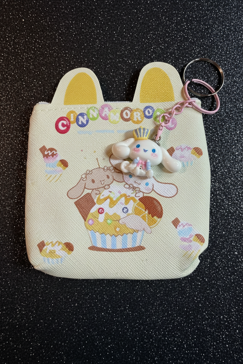 Cinnamoroll Cupcake Mini Coin Purse Keychain
